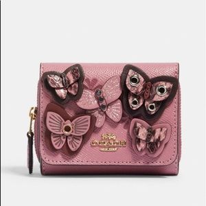 Coach Trifold Wallet With Butterfly Applique